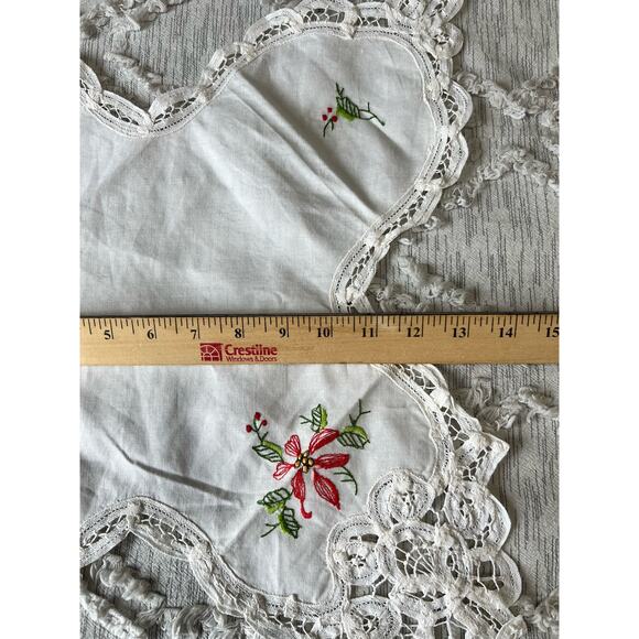 Bread Basket Liner Bun Warmers White Perma-Press Cloth with Floral Embroidery - Picture 9 of 9